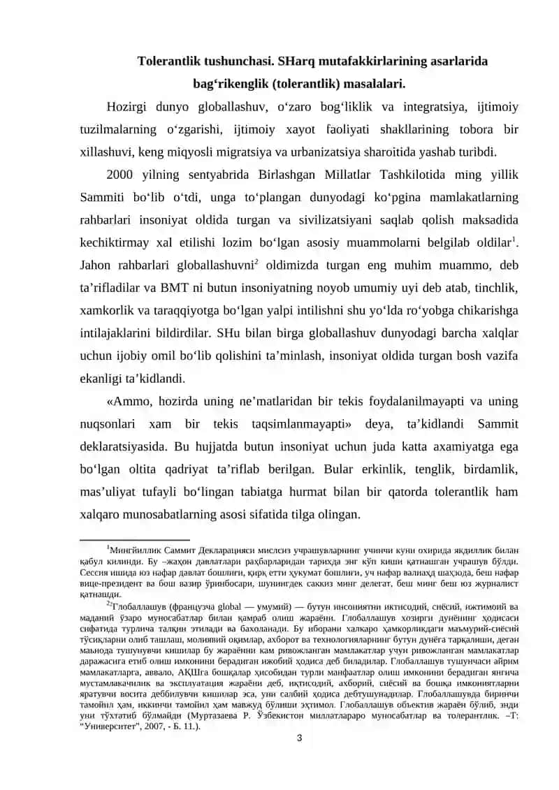 XALQARO TASHKILOTLAR TOLERANTLIK TO‘G‘RISIDA 3