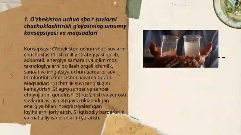 O'zbekiston hududida sho'r syvlarni chuchuklashtirish g'oyasini yaratish 3