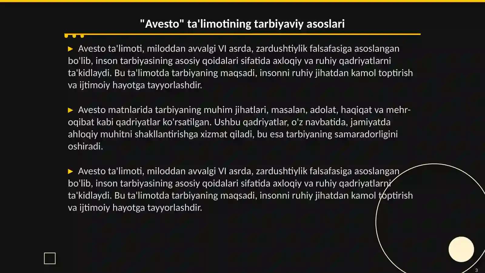"Avesto" ta'limotida ta'lim-tarbiya masalalari yuzasidan pedagogik fikrlar 3
