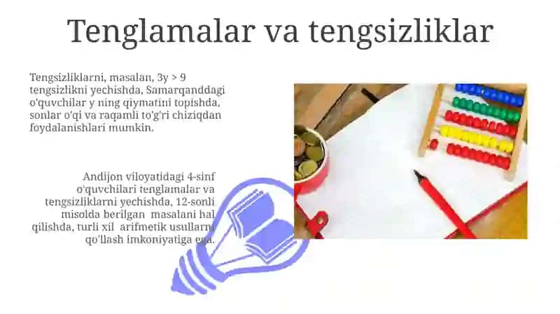 Amaldagi 4-sinf matematika darsliklarini misol va masalalarini ishlash 3