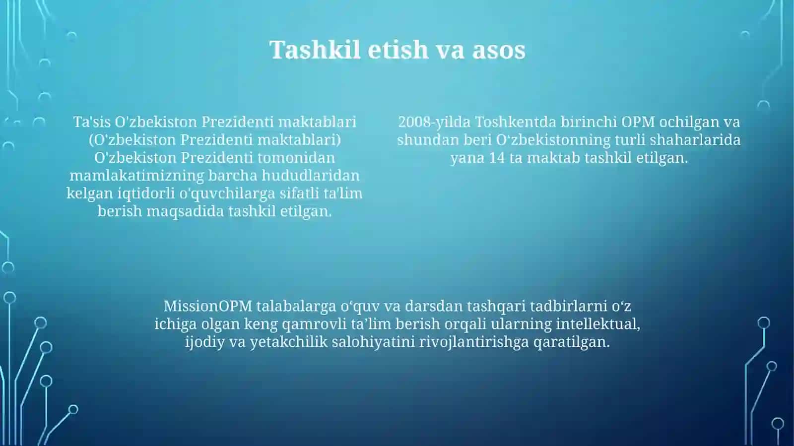 O'Zbekistonda Prezident Maktablari 3