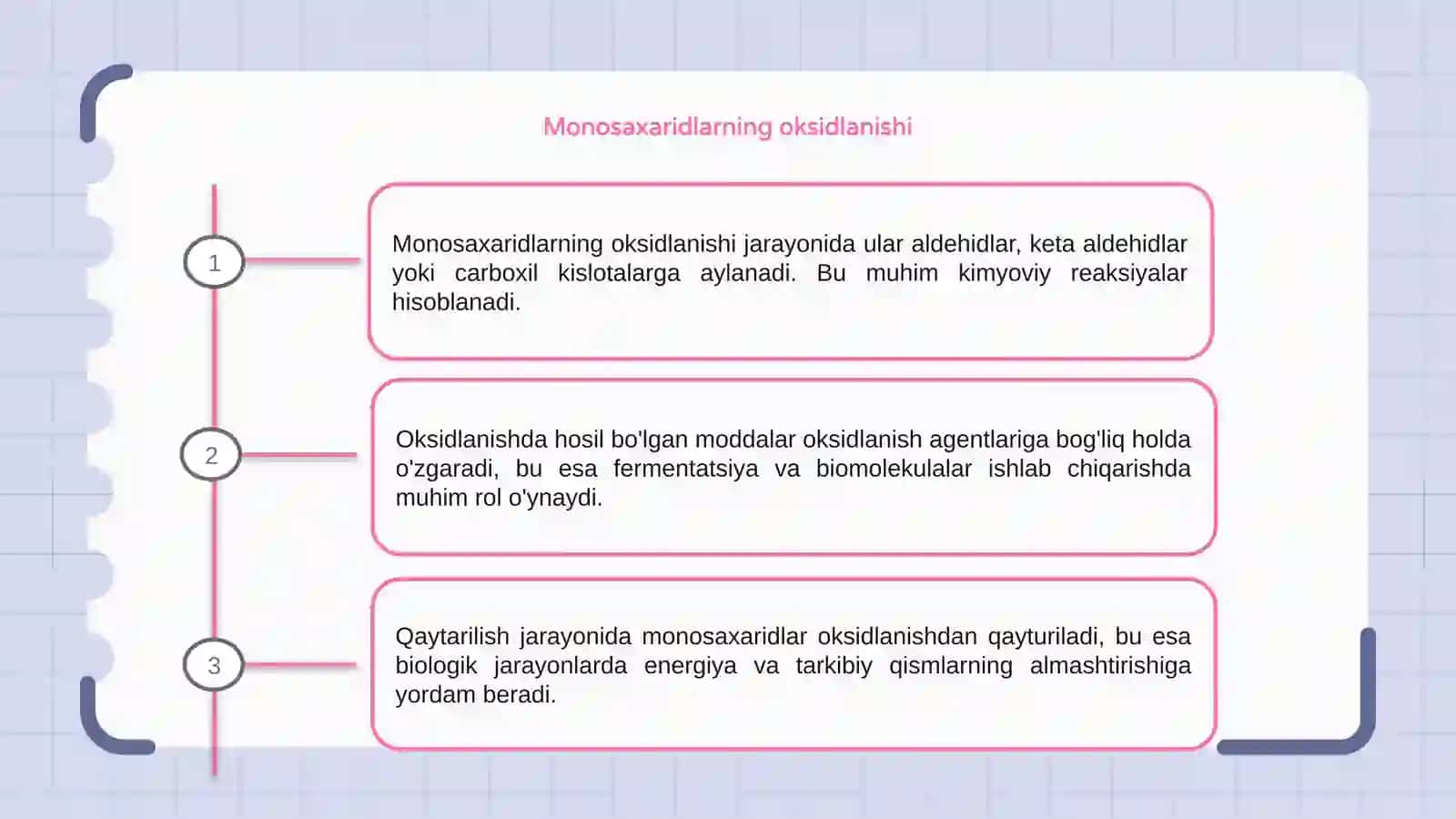 Monosaxaridlarning oksidlanishida va qaytarilishida hosil bo’ladigan moddalar 3