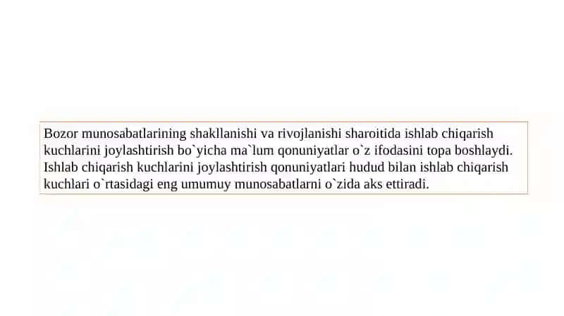 Ishlab chiqarish kuchlarini joylashtirish qonuniyatlari va tamoyillari 3
