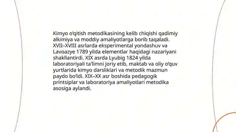 Kimyo o‘qitish metodikasining nazariy asoslari fanining rivojlanish tarixi 3