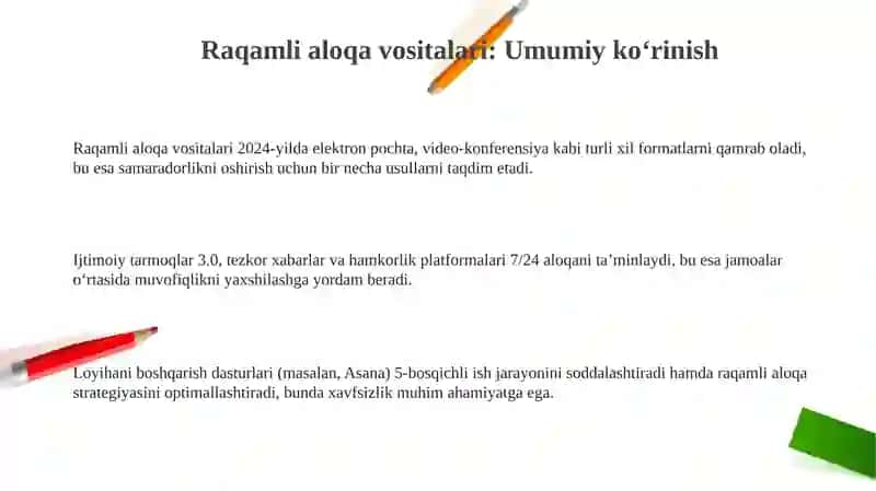 Raqamli aloqa vositalari 3
