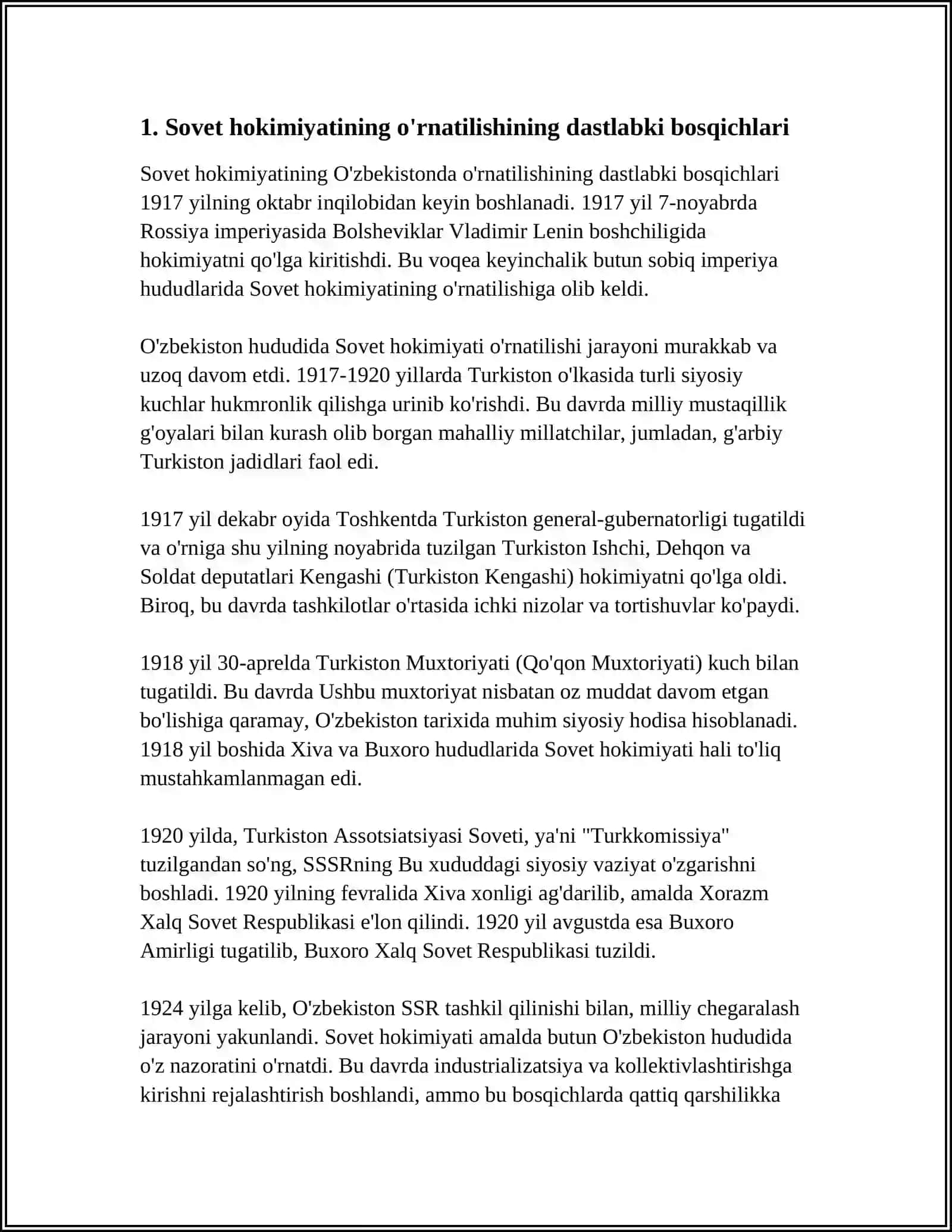 O'ZBEKISTONDA SOVET HOKIMIYATINING O'RNATILISHI 3