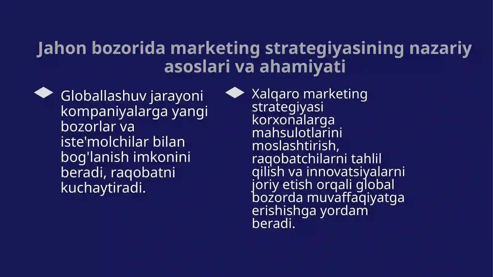 Jahon bozorida marketing strategiyasini tanlash 3