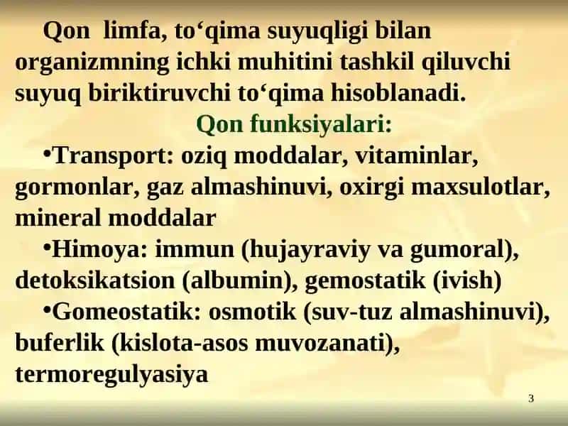 QON VA LIMFA-RETIKULYAR TIZIMI BIOKIMYOSI 3