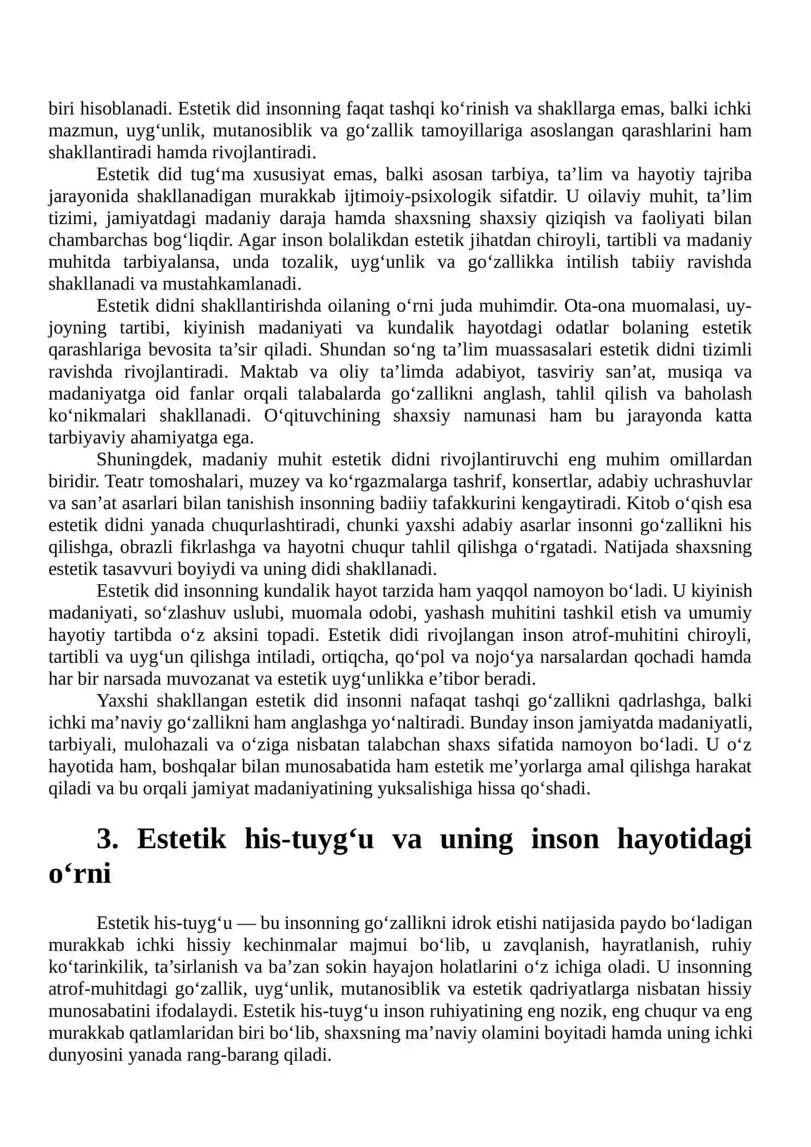 Estetik ong, estetik did, estetik his-tuyg‘u 3