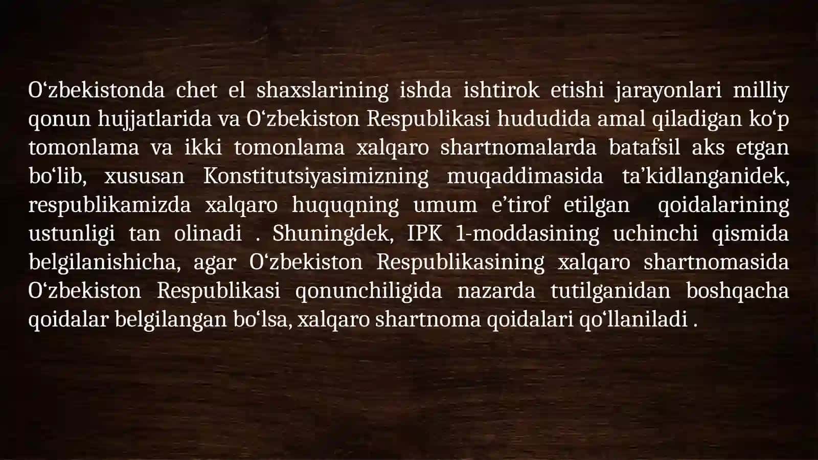 IQTISODIYPROTSESSIDA CHЕT EL FUQAROLARI VA TASHKILOTLAR, FUQAROLIGI BO‘LMAGAN SHAXSLARNING ISHTIROKI 3