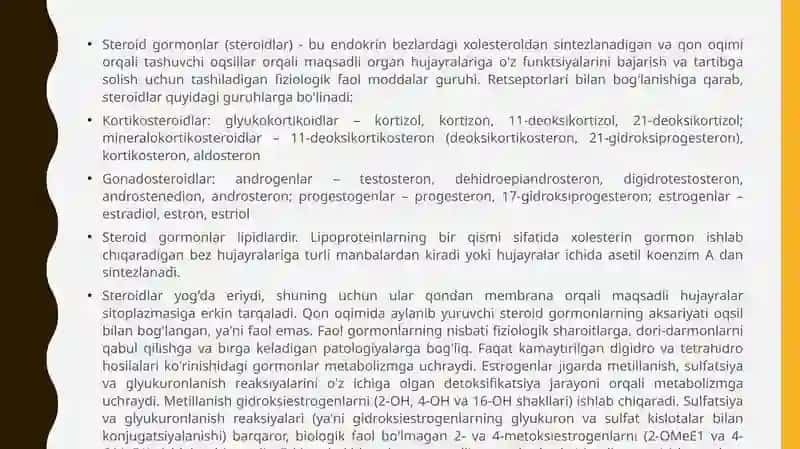 Steroid gormonlarning sportchi chidamkorligiga ta'siri 3