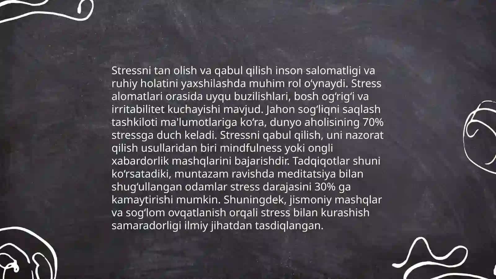 Stressni boshqarishning psixologik texnikalari qanday 3