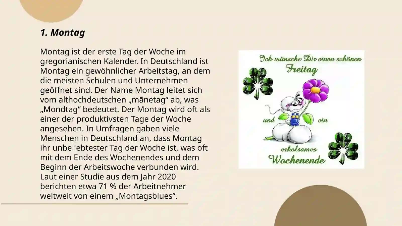Wochentage und Wochenenden 3