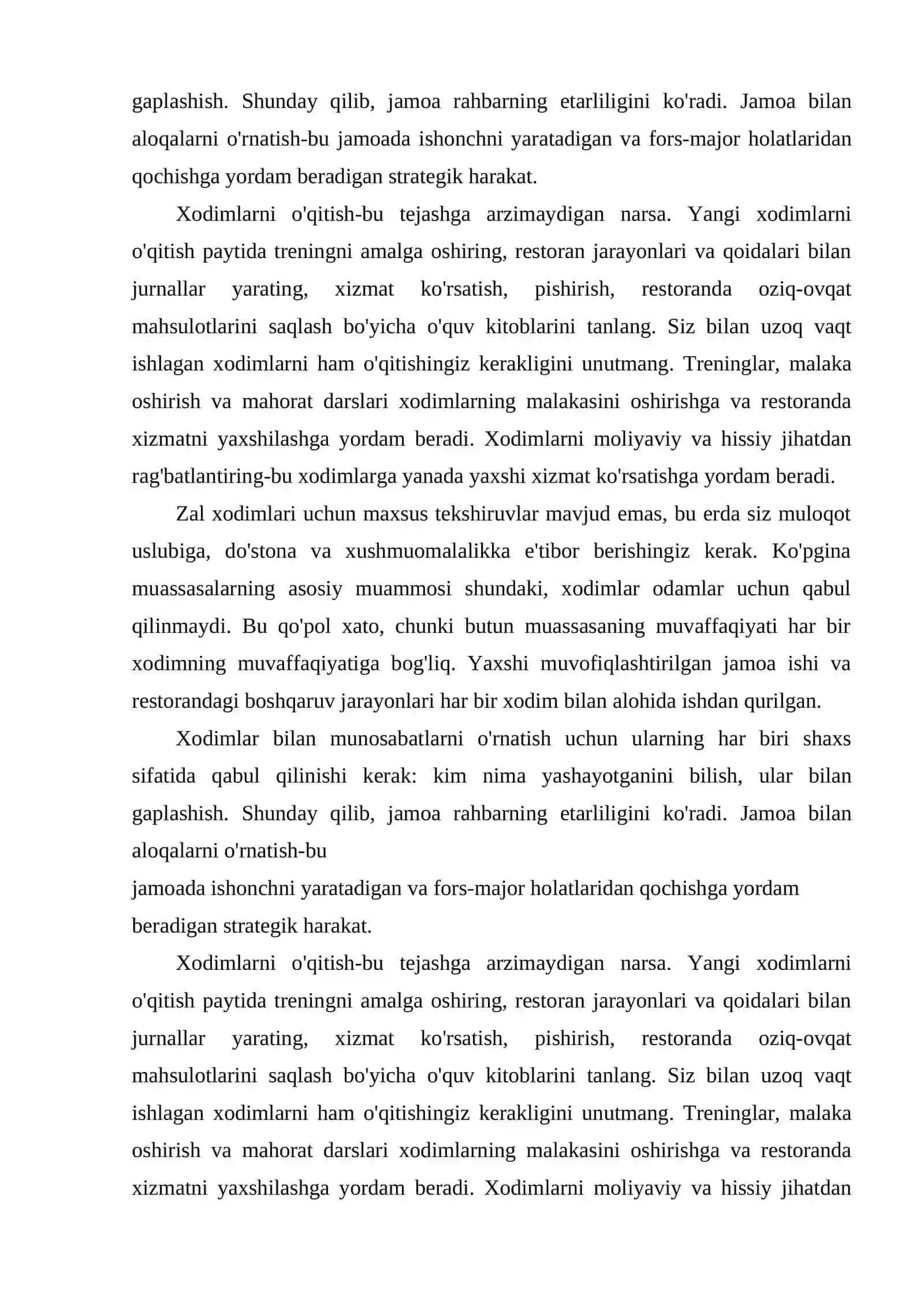 Restoran Biznesida Kadrlarni Tanlash va Sinovdan O'tkazish 3