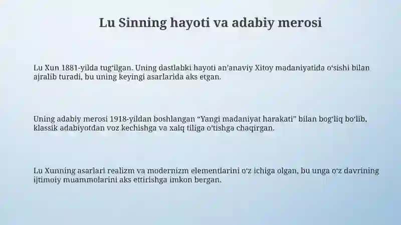 Lu Sinning hayoti va adabiy merosi 3