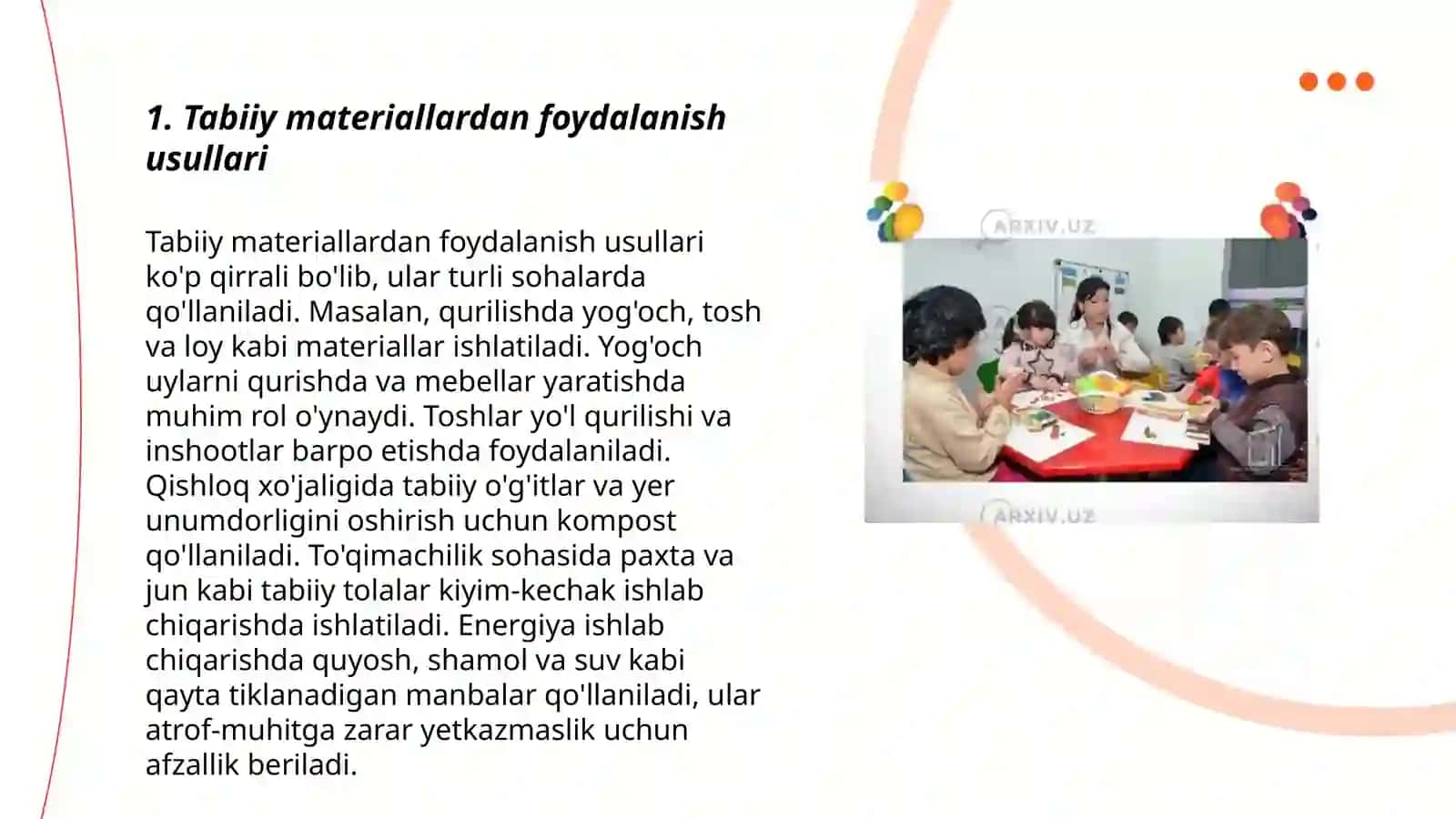 Tabiat materiallaridan korgazmalar tayyorlash Guljamol 3