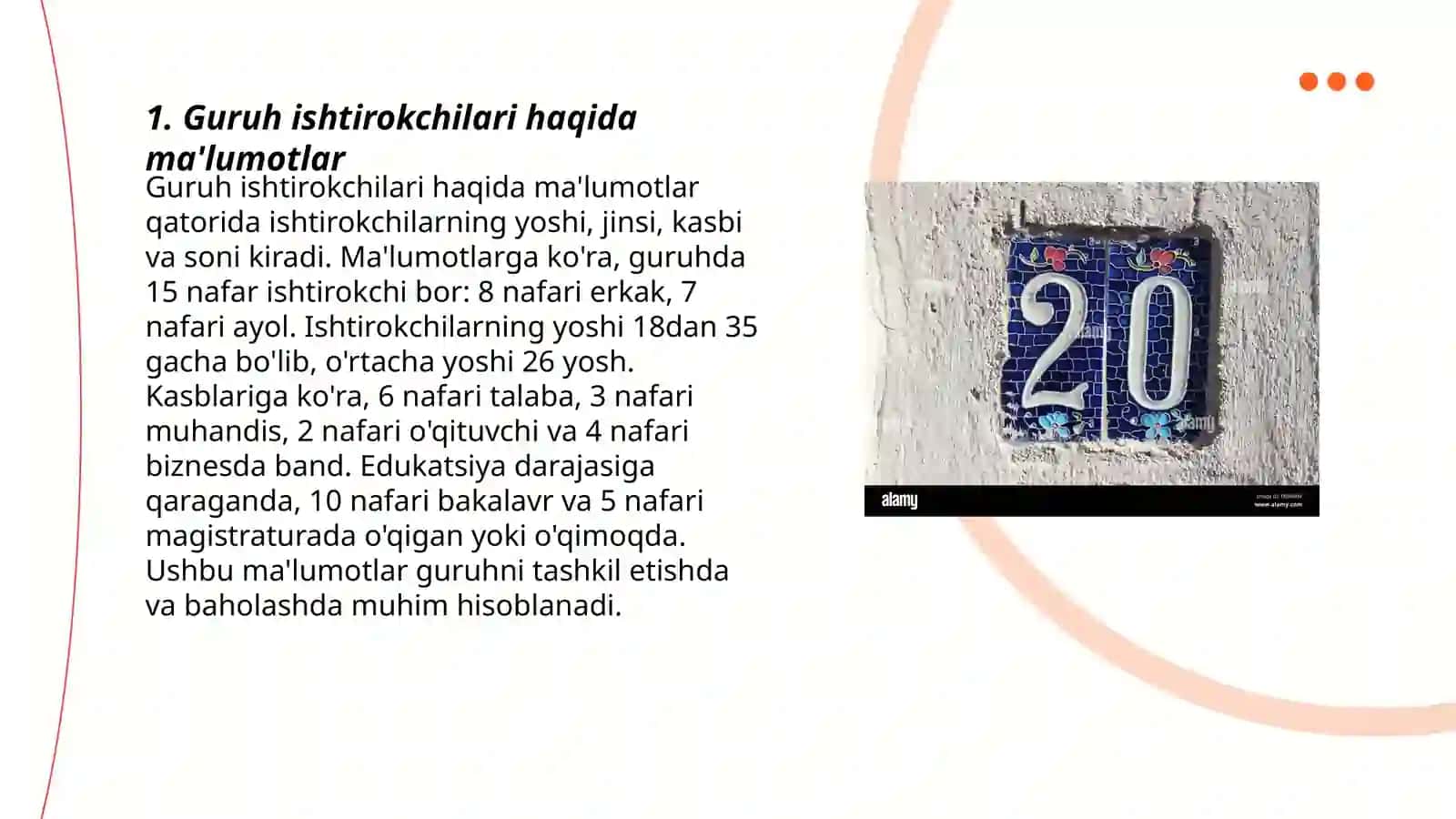 Guruh ishtirokchilari haqida ma'lumotlar 3