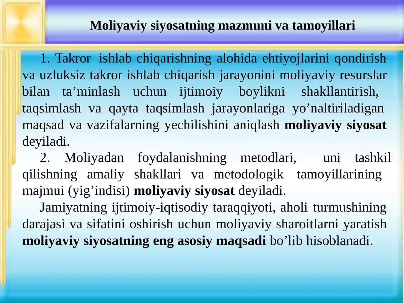 MOLIYAVIY SIYOSAT PPT 3