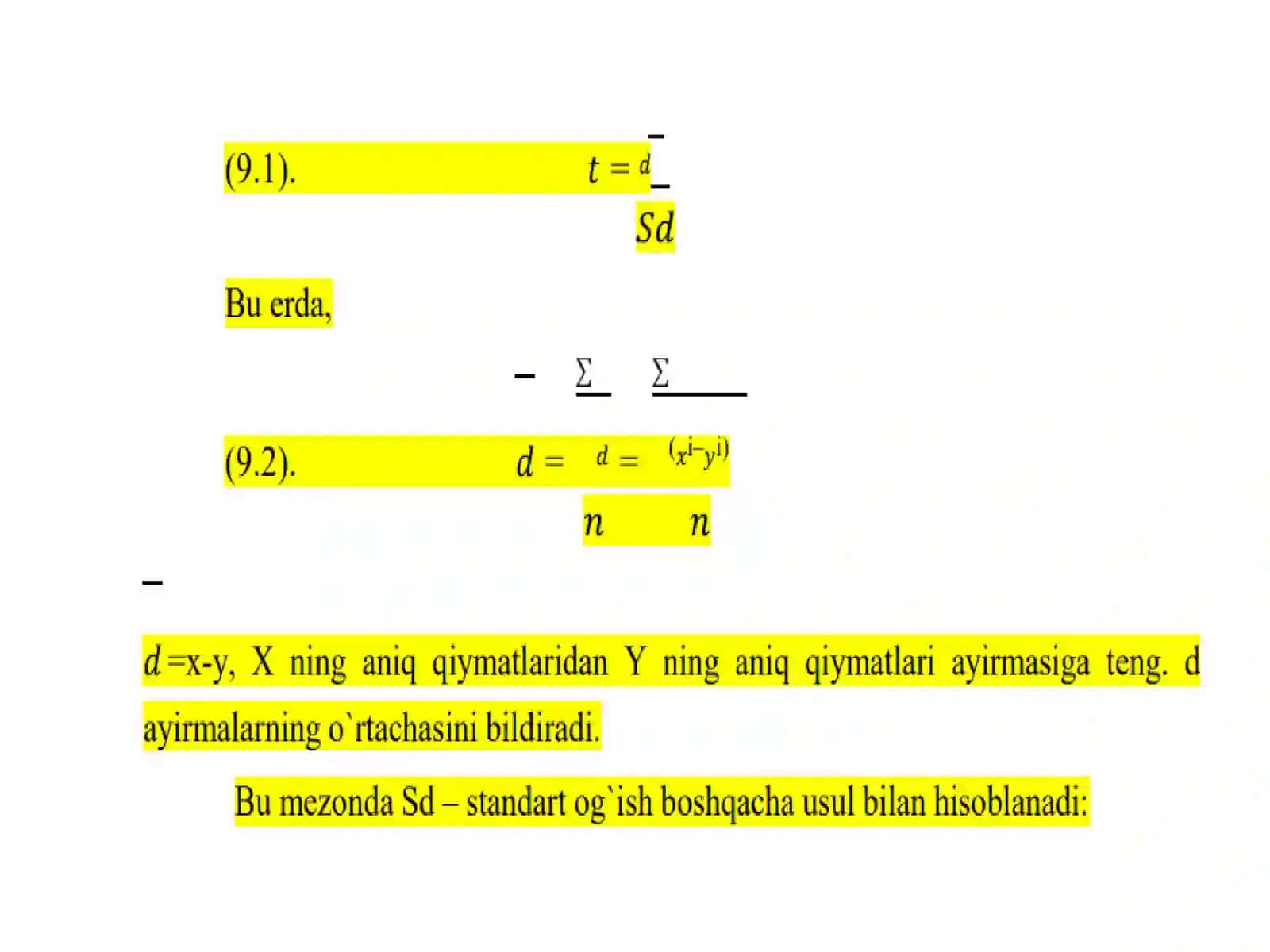 TАKRОRIY O`LCHОVLАRDА IKKI TАNLАNMАNI TАQQОSLАSH MЕZОNLАRI 3