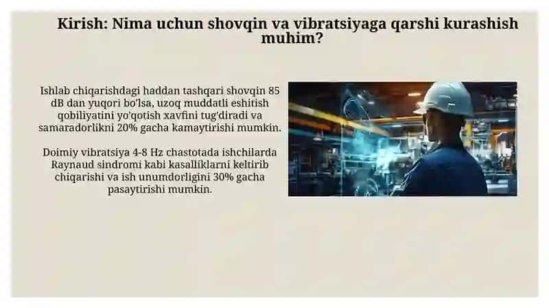 Sanoat Korxonalarida Shovqin Va Titrashdan Saqlanish: Qulaylik Va Samaradorlik Kaliti 3