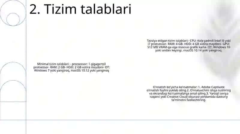Adobe Captivate Dasturini Kompyuterga O’Rnatish 3