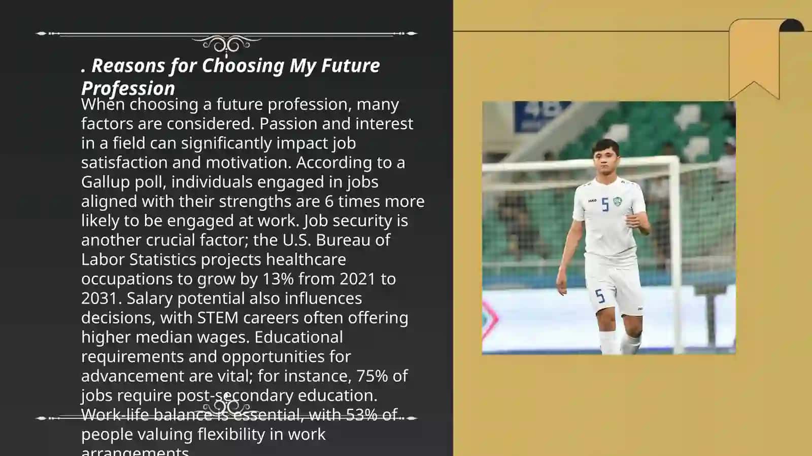 Make presentation for the topic MY FUTURE PROFESSION 3