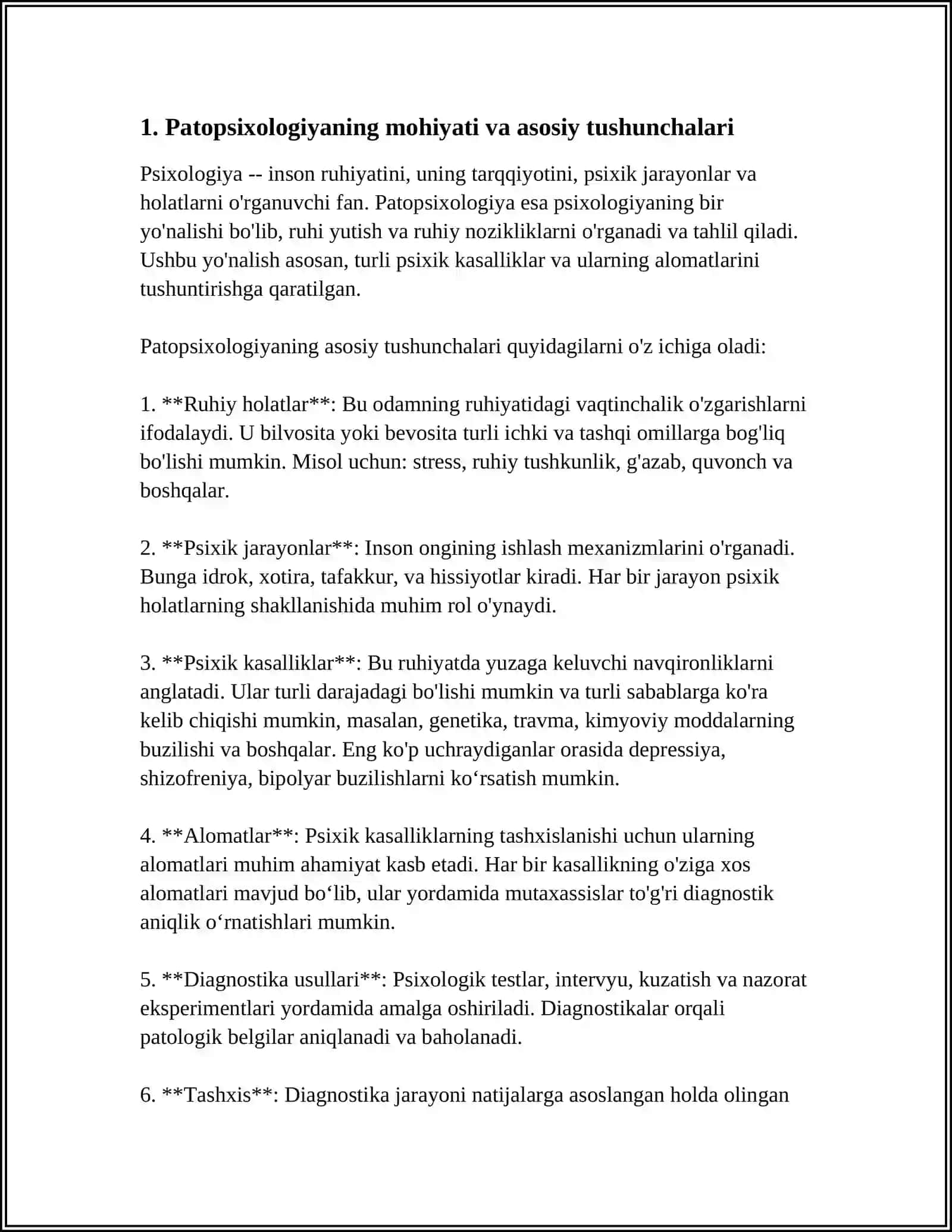 PSIXOLOGIYA FANINING TIBBIYOTDA TUTGAN O'RNI VA AXAMIYATI.PATOPSIXOLOGIYA 3