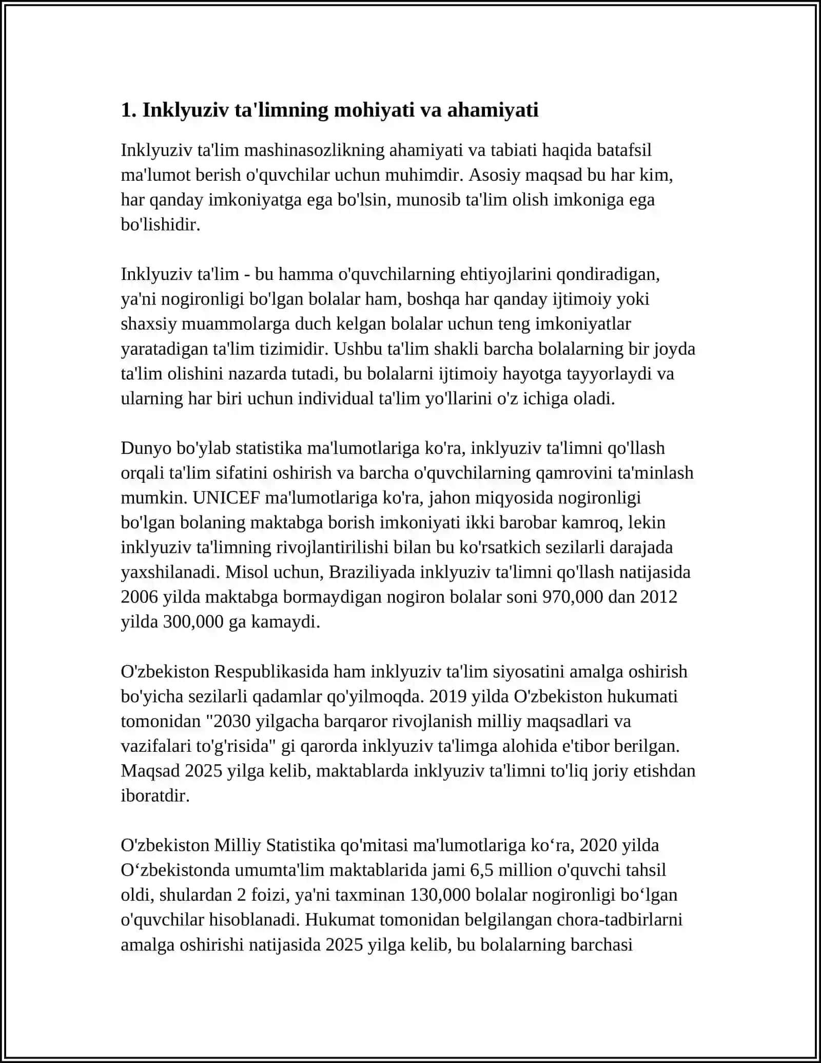 INKLYUZIV TA'LIMNI TASHKIL ETISHDA PEDAGOGLARNING ROLI VA VAZIFALARI MARLEE MATLIN 3