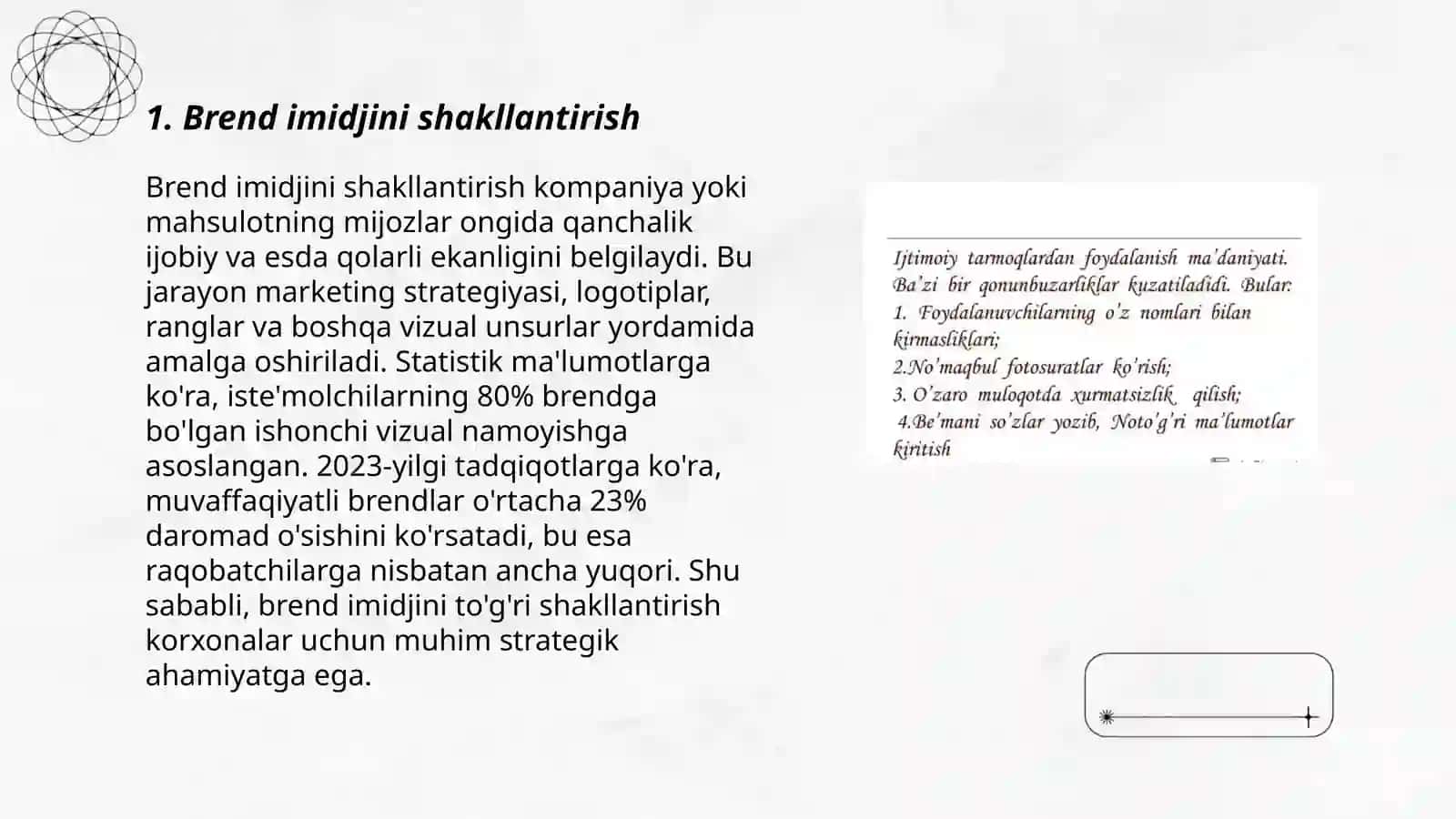 Brendini ijtimoiy media platformalarida ishlatish va rivojlantirish 3