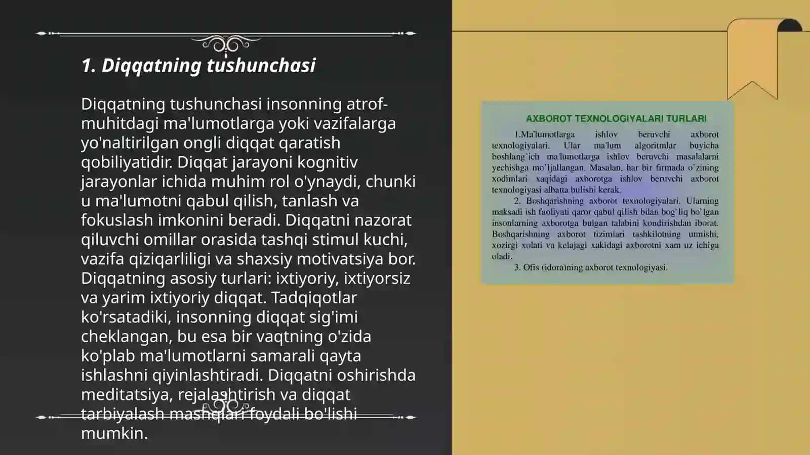 Diqqat haqida tushuncha va uning nerv fizalogik asoslari 3