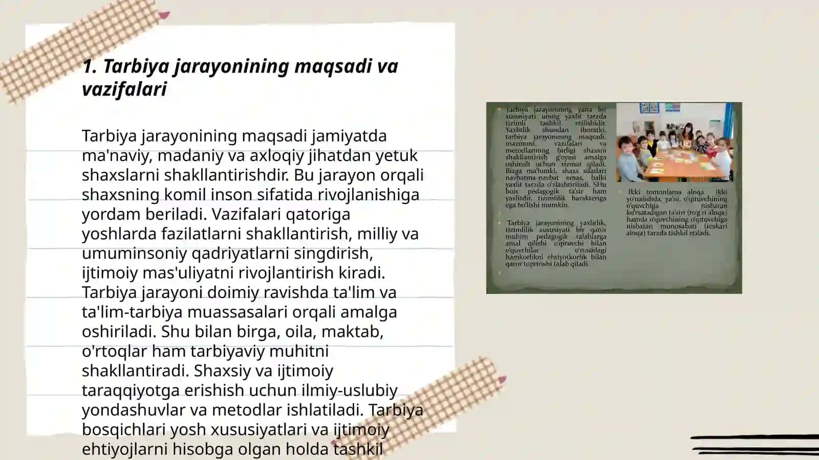 Tarbiya jarayonlarining mohiyati va mazmuni 3