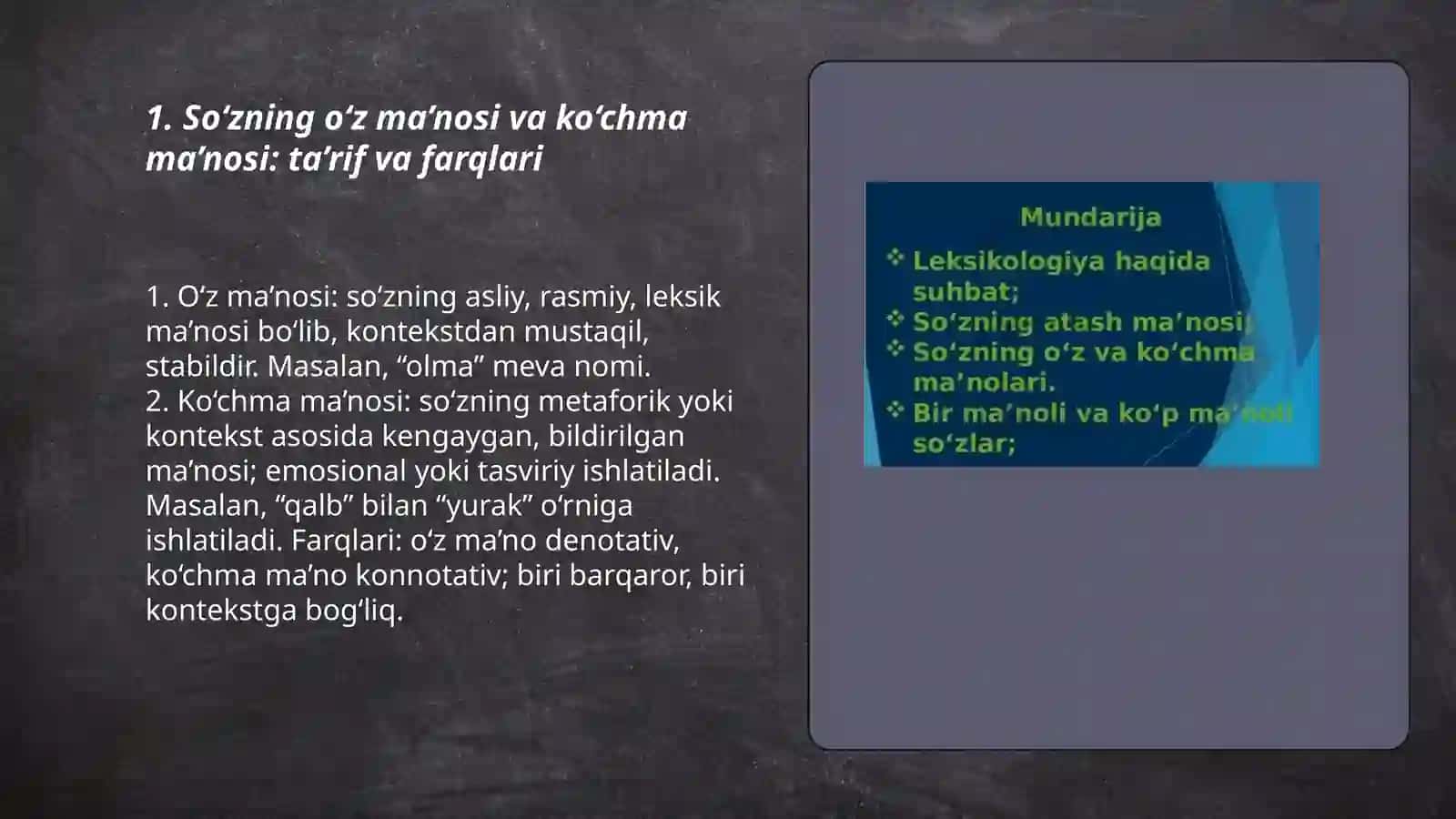 So‘zning o‘z va ko‘chma ma’nolari 3