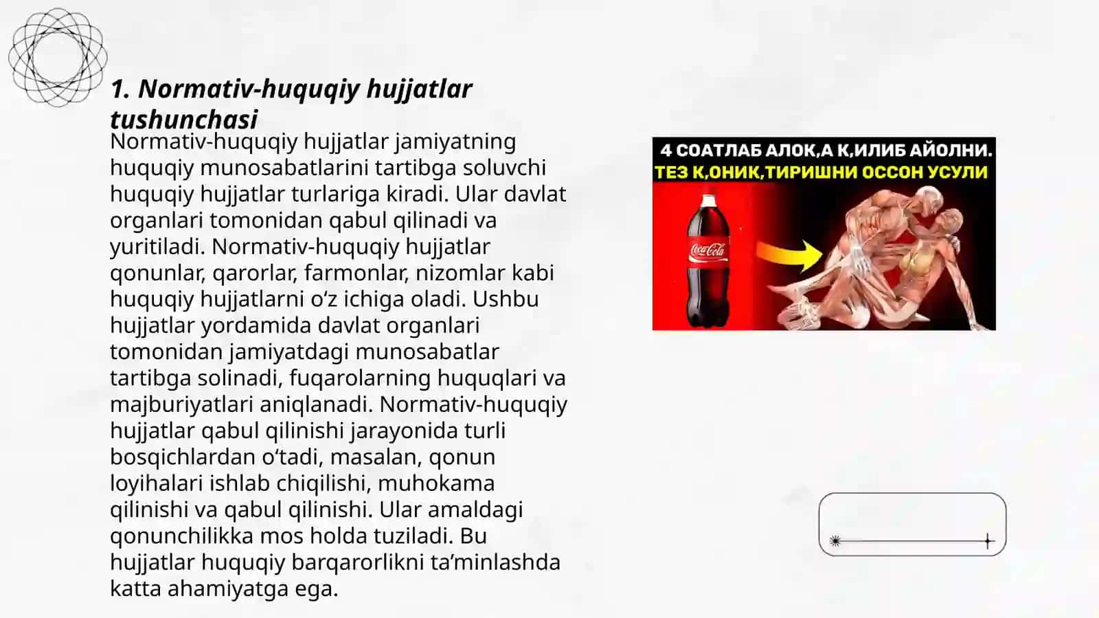 Normativ-huquqiy hujjatlarni turkumlash usullari, uslublari va yo‘llari 3