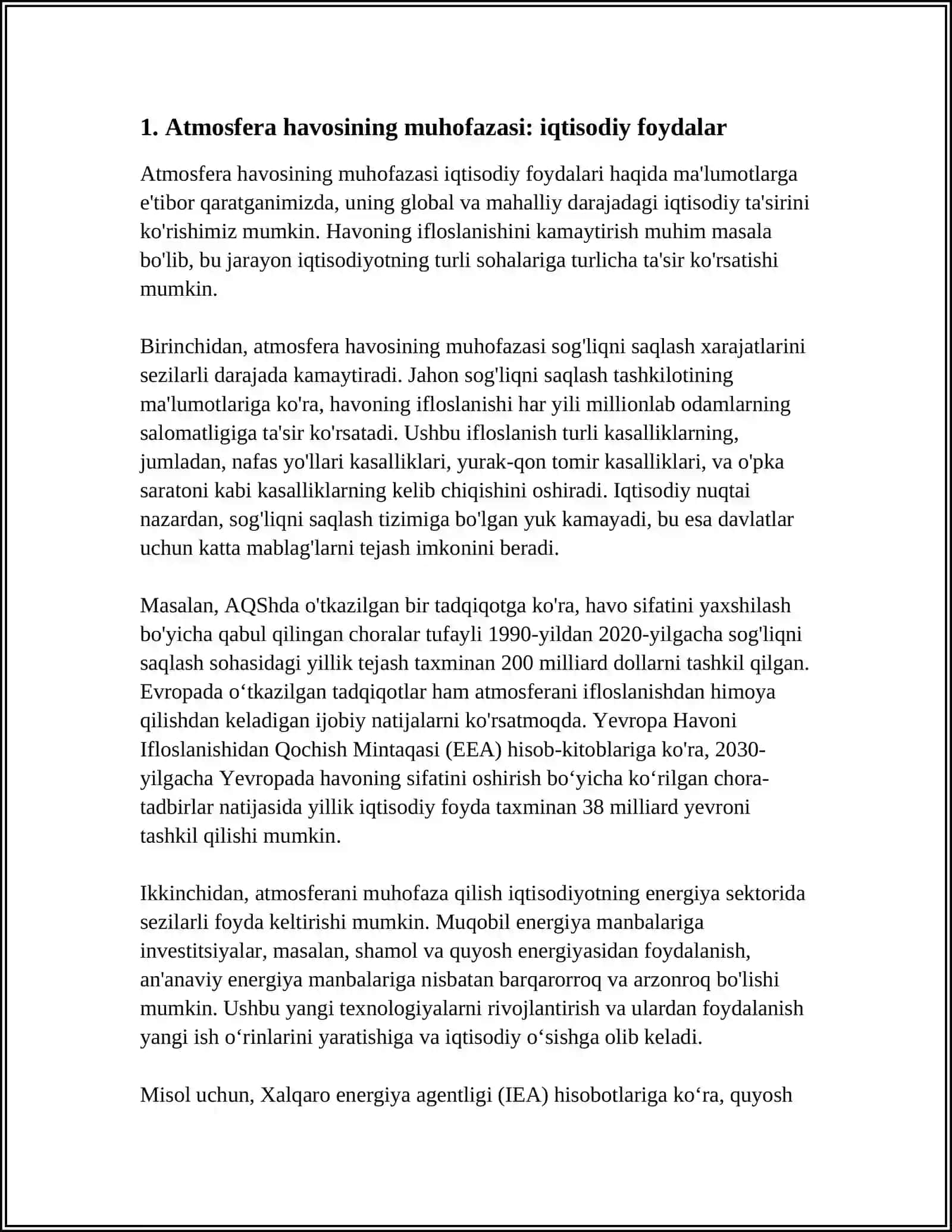 ATMOSFERA HAVOSINI MUHOFAZA QILISHNI IQTISODIY EKOLOGIK AHAMIYATI 3