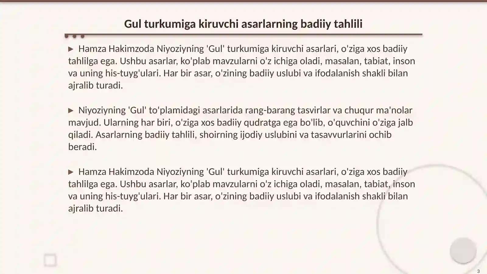 Gul turkumiga kiruvchi toʻplamlarning badiiy ahamiyati 3