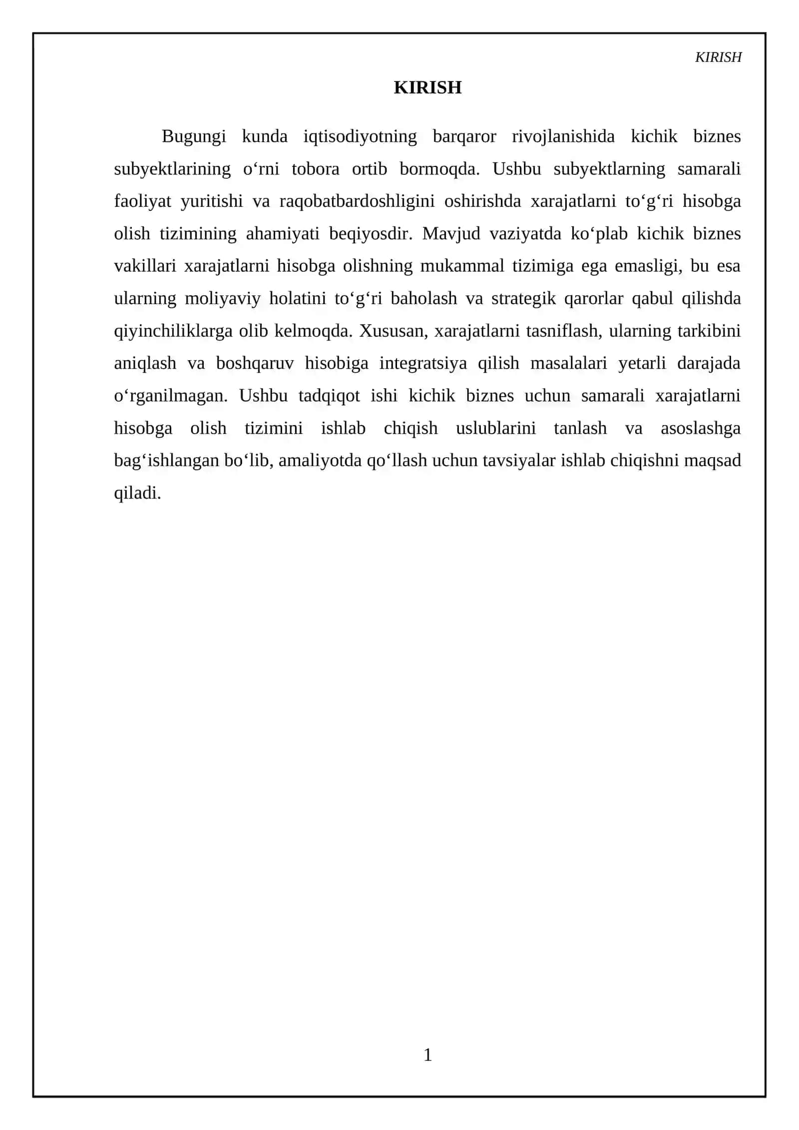 Kichik biznes uchun xarajatlarni hisobga olish tizimini ishlab chiqish 3