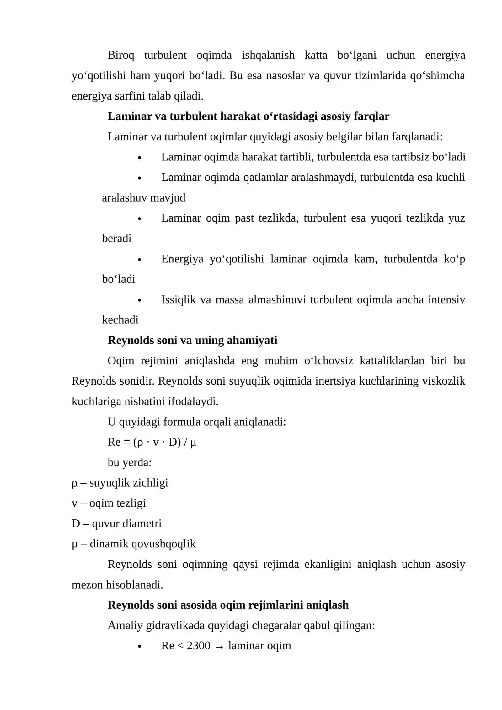Laminar va turbulent harakat zonalarini aniqlashda Nikuradze tajribasi va grafigi 3