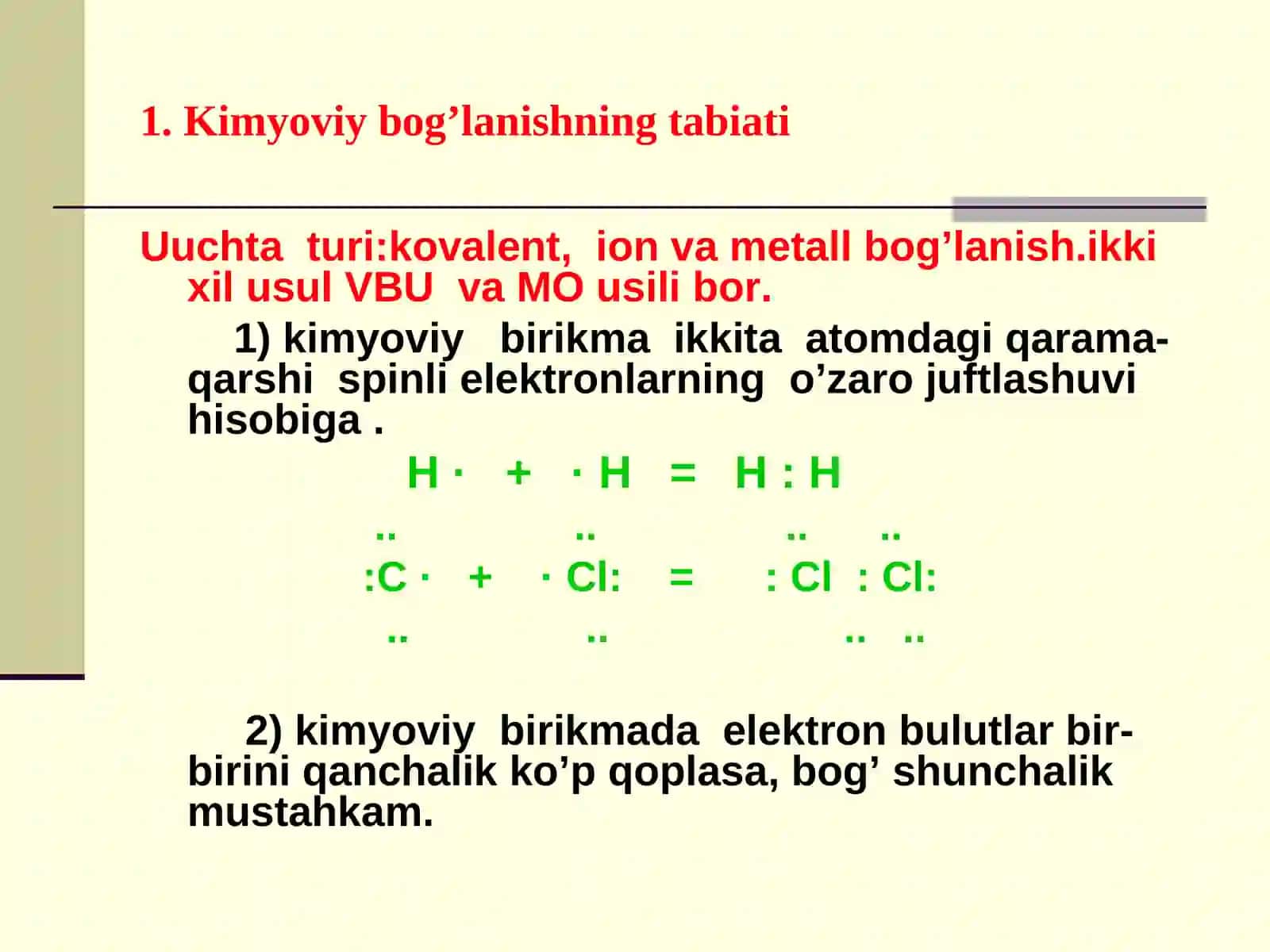 Kimyoviy bog‘lanish va molekula tuzilishi 3