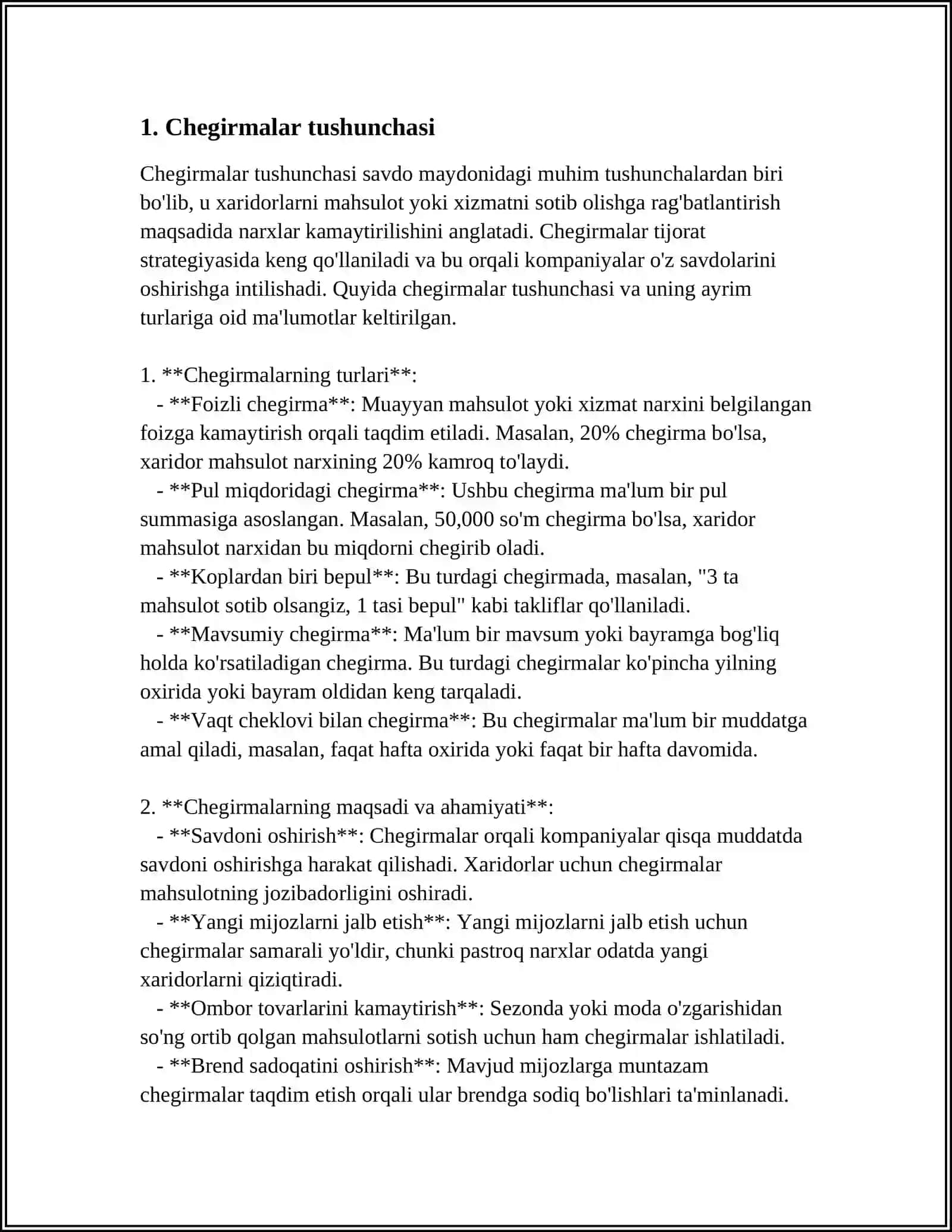 CHEGIRMALAR. CHEGIRMALAR HAQIDAGI KOSHI TEOREMASI.CHEGIRMALARNING INTEGRALLARNI HISOBLASHGA TATBIQI 3