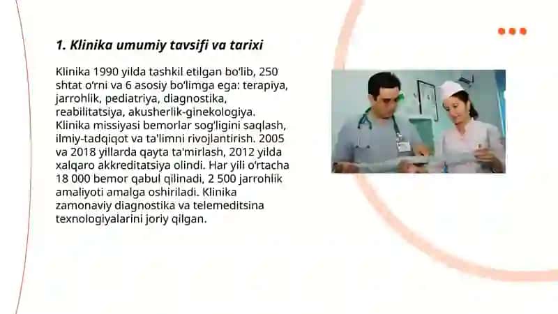 Klinikada tashkiliy tuzilma va bo'limlar 3
