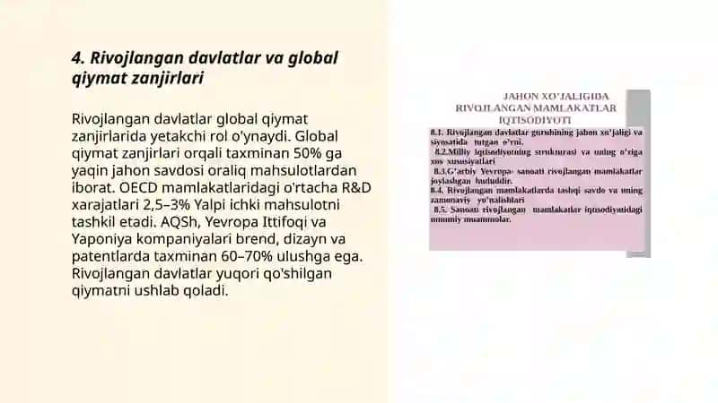 JAHON XO'JALIGIDA RIVOJLANGAN MAMLAKATLAR HAMDA ULAR IQTISODIYOTINING RIVOJLANISH TENDENSIYALARI 3