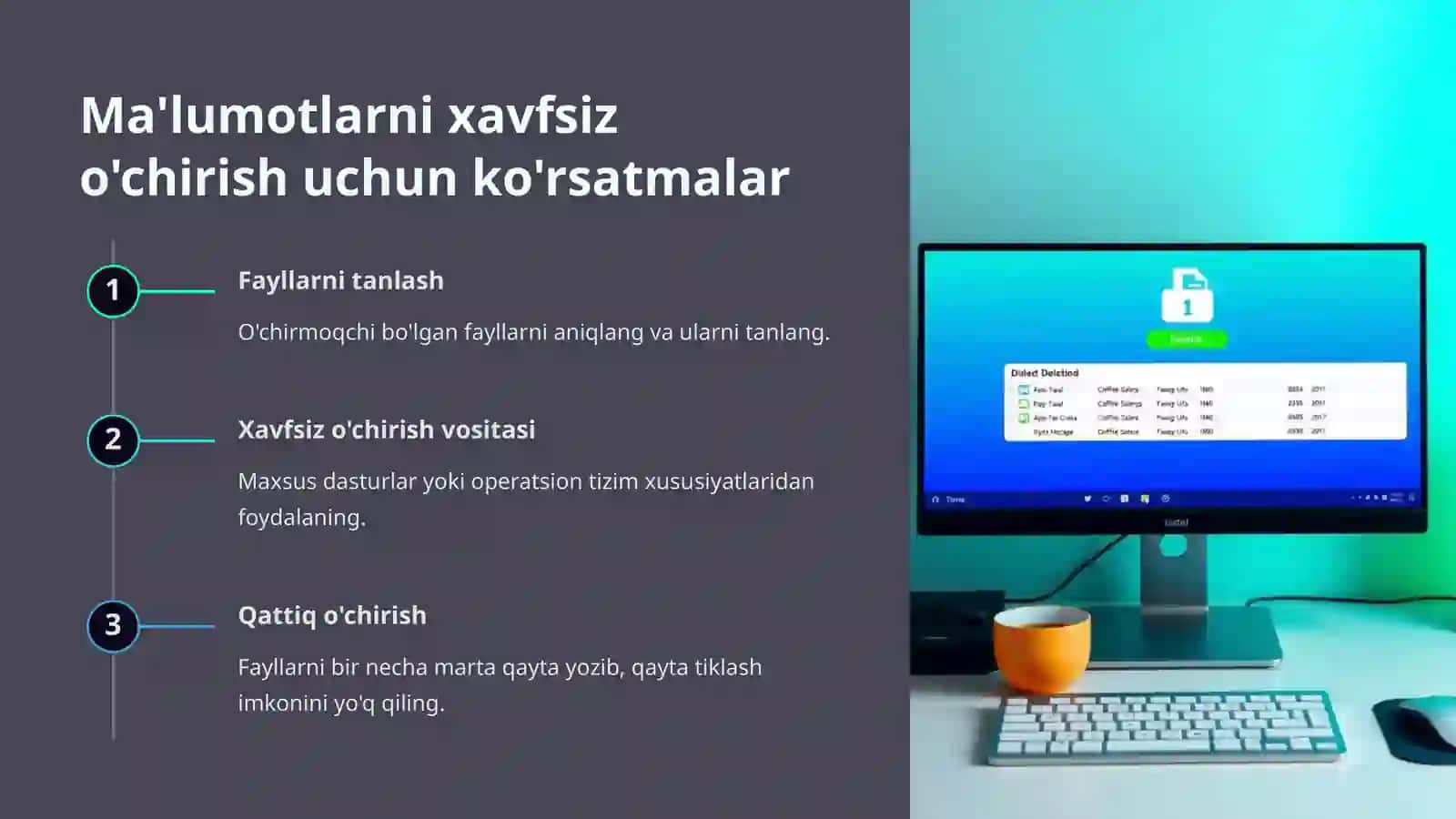 Ma'lumotlarni xavfsiz o'chirish usullari 3