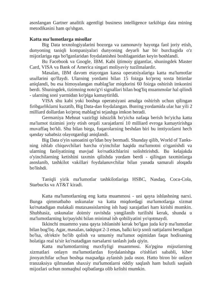 Big Data texnologiyalariga kirish, umumiy tushnchalar. 3