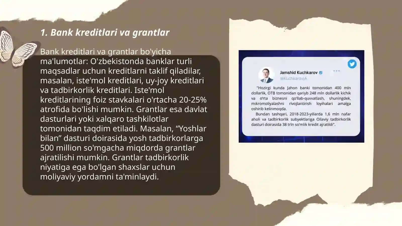 Kichik biznesni rivojlantirish uchun moliyaviy qoʻllab-quvvatlash yoʻllari 3