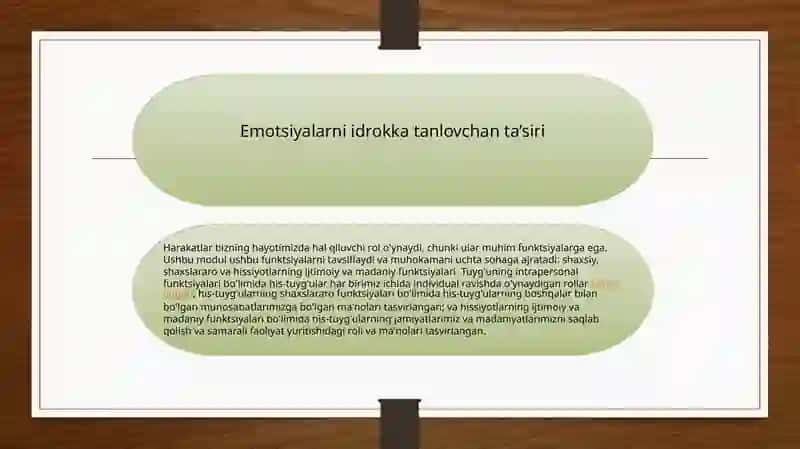 Emotsiyalarni idroq qilish tashqi sarfiyotlari 3