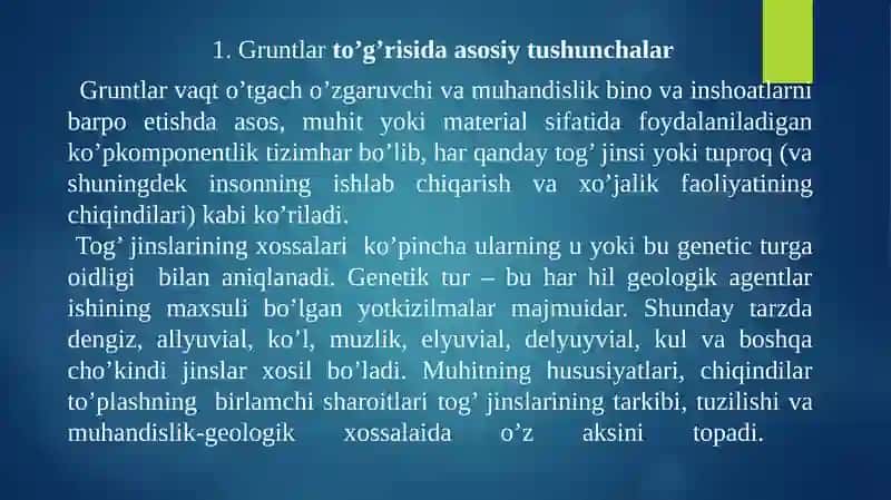 MUHANDISLIK GEOLOGIYASI VA GRUNTLAR MEXANIKASI 3