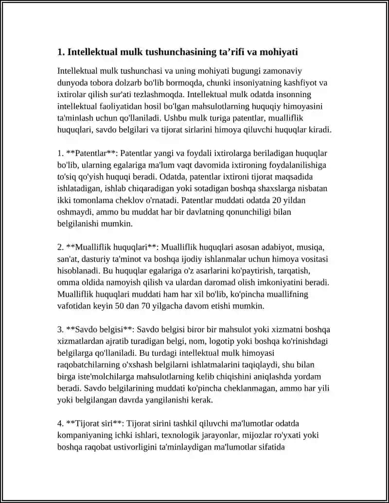 INTELLEKTUAL MULK TUSHUNCHASI VA TURLARI 3