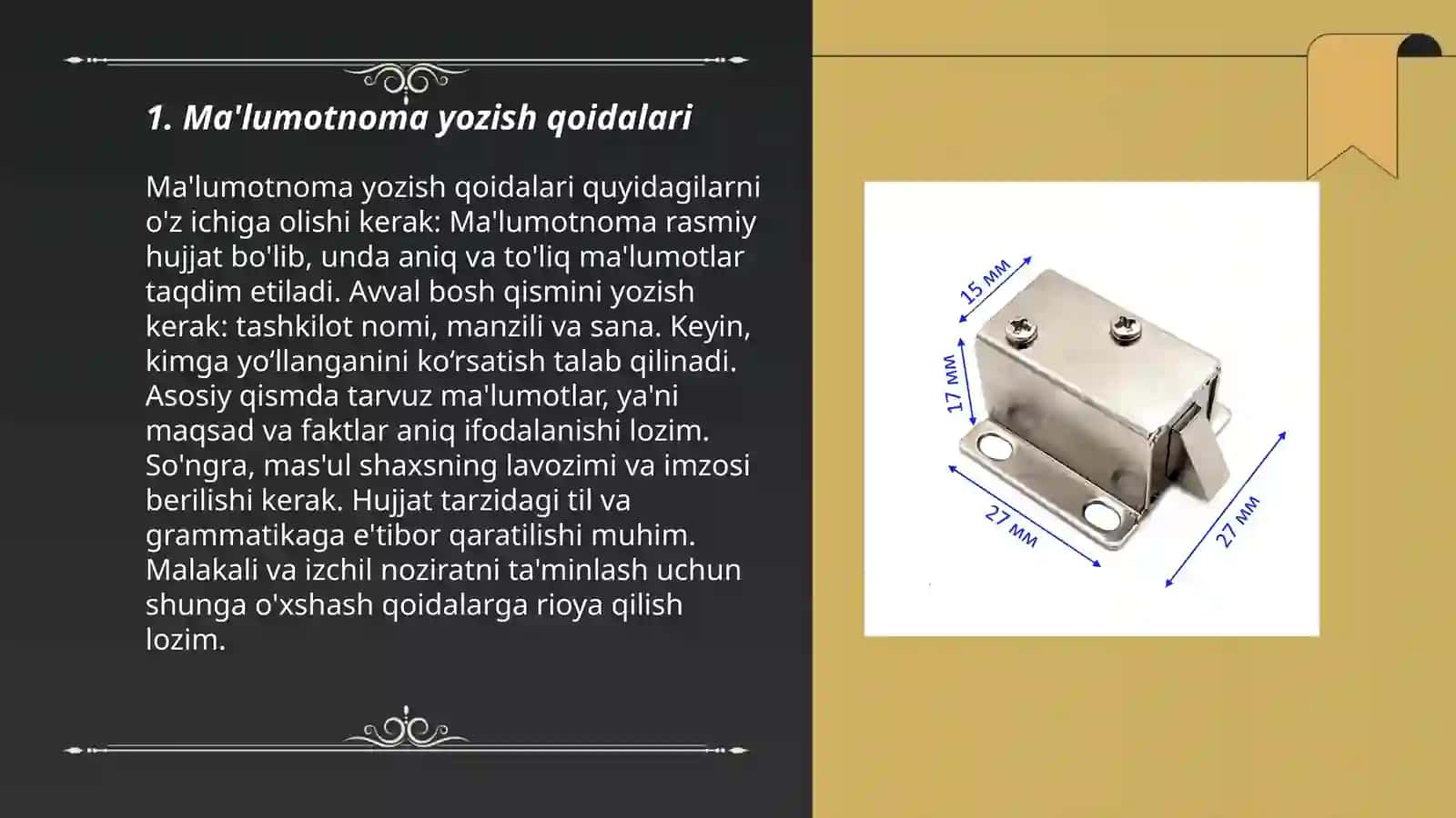 Ma'lumotnoma yozish qoidalari 3