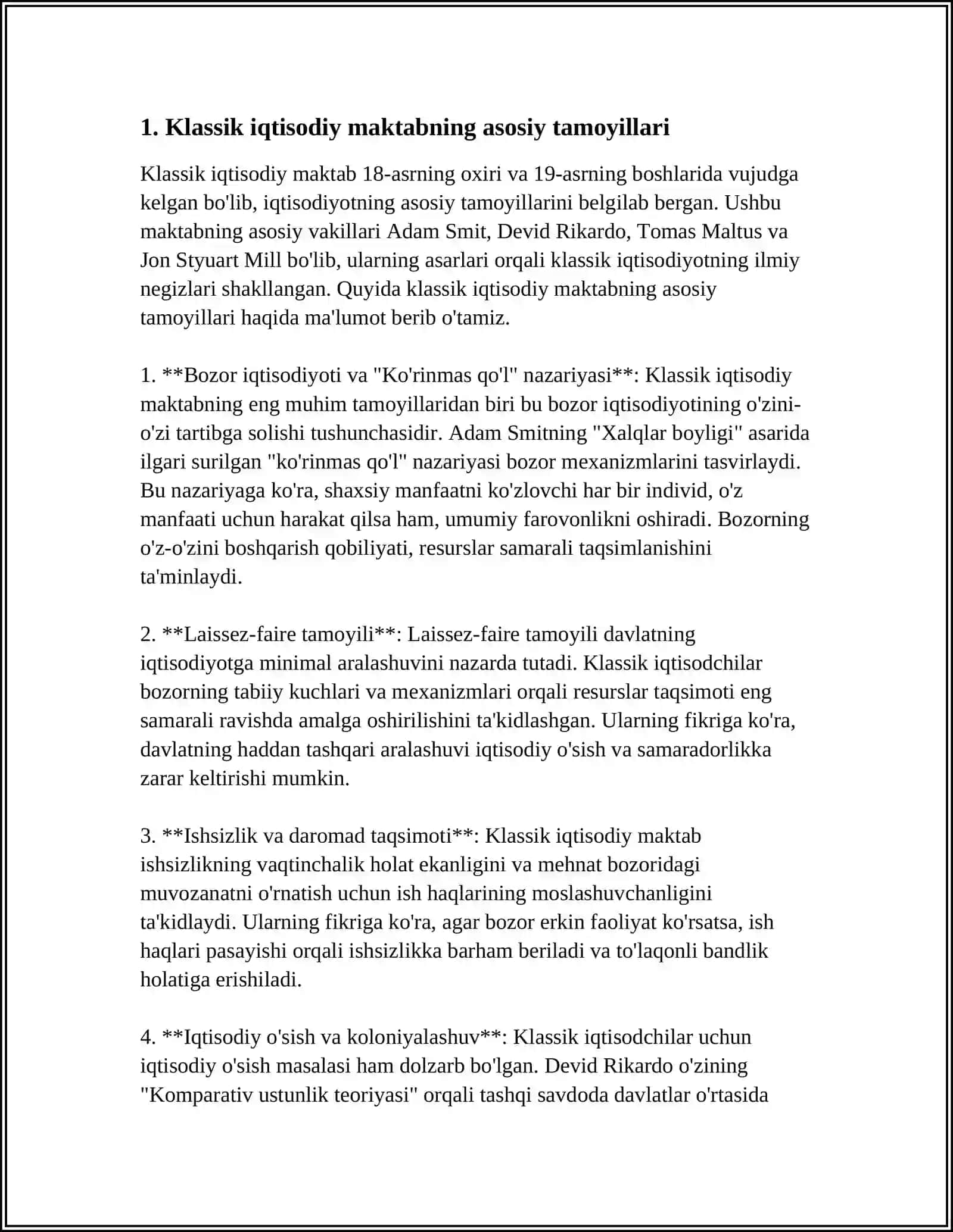 KLASSIK IQTISODIY MAKTABGA MUQOBIL G’OYALARNING MOHIYATI 3