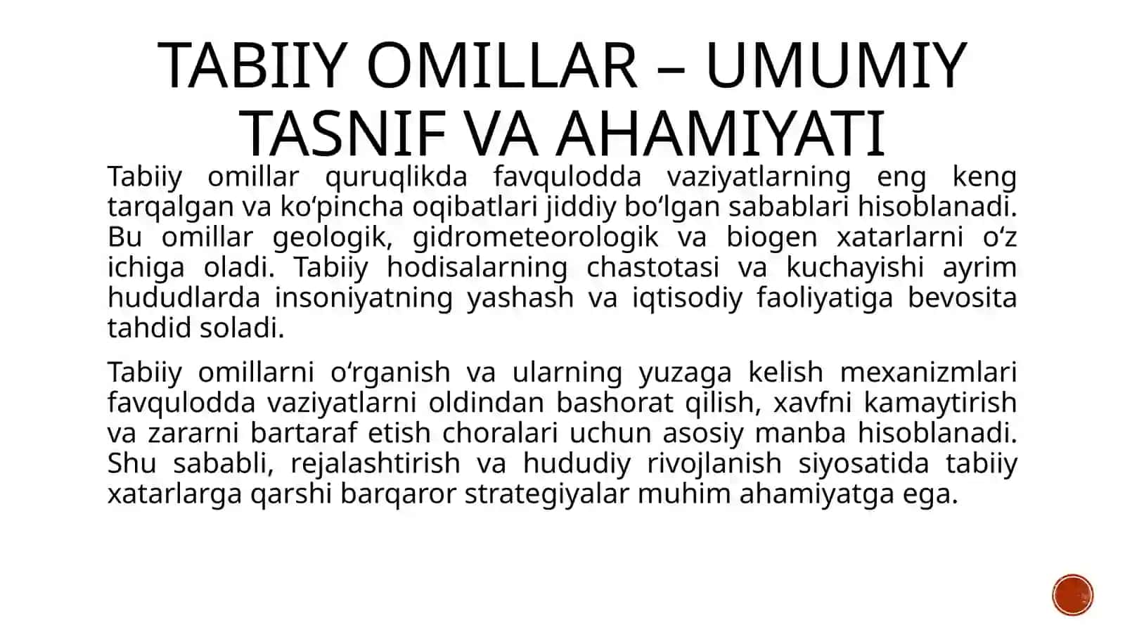 Quruqlikda favqulodda vaziyatlarni yuzaga kelish sabablari 3